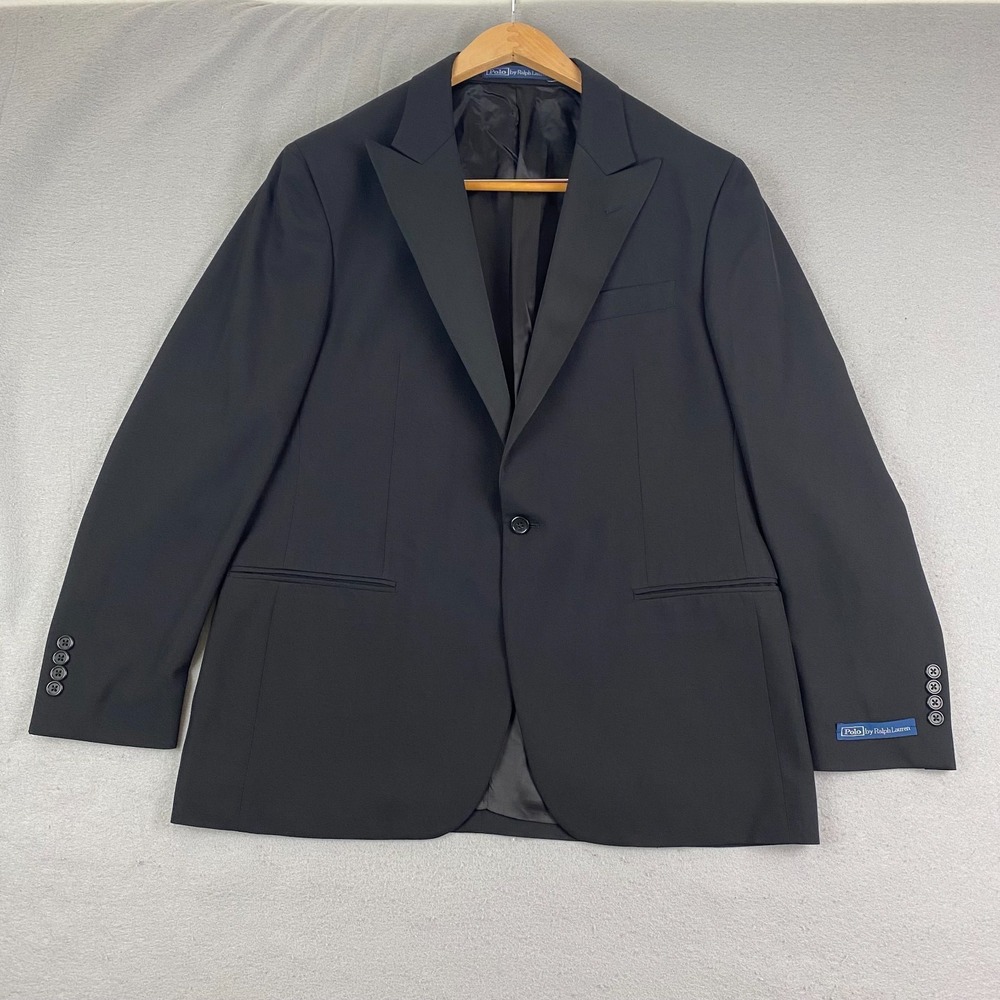 Polo Ralph Lauren Mens Barathea peak Tuxedo jacket 44R Tailored fit NWOT Italy